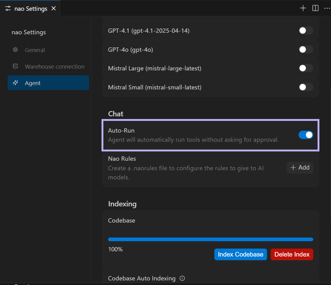 Auto-run setting