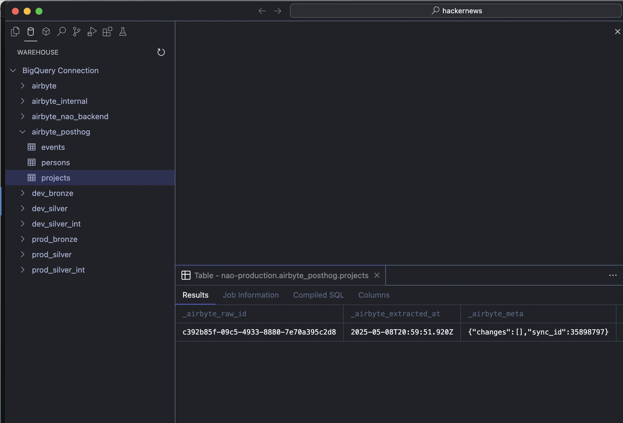 Data preview in nao