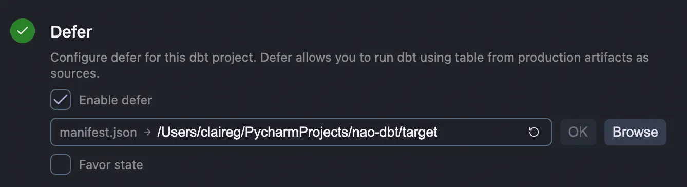 dbt defer section