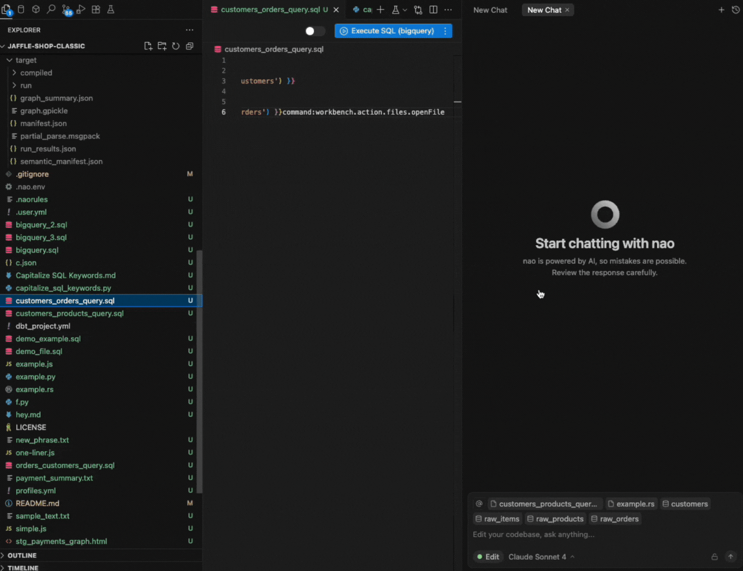 Drag and drop items to add context