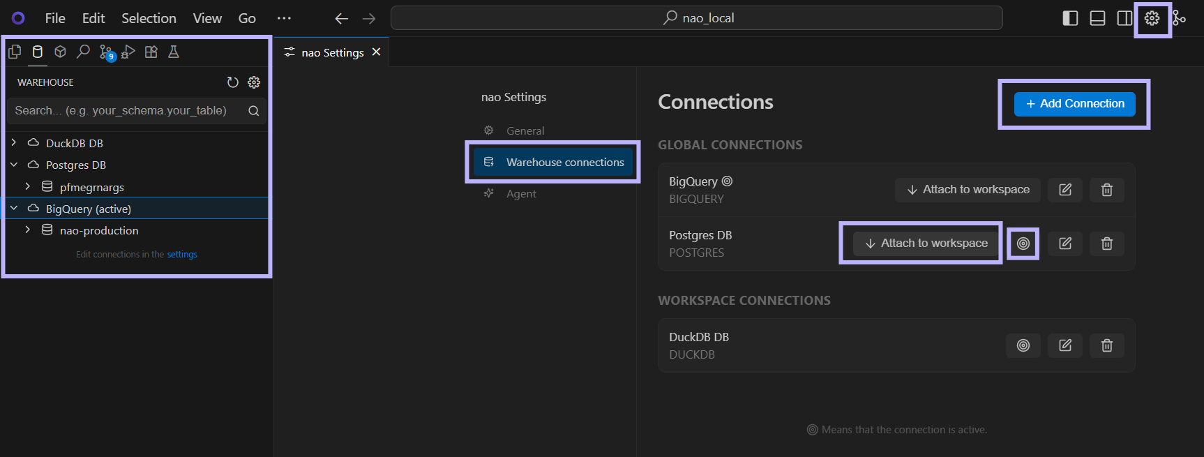 Multiple database connections