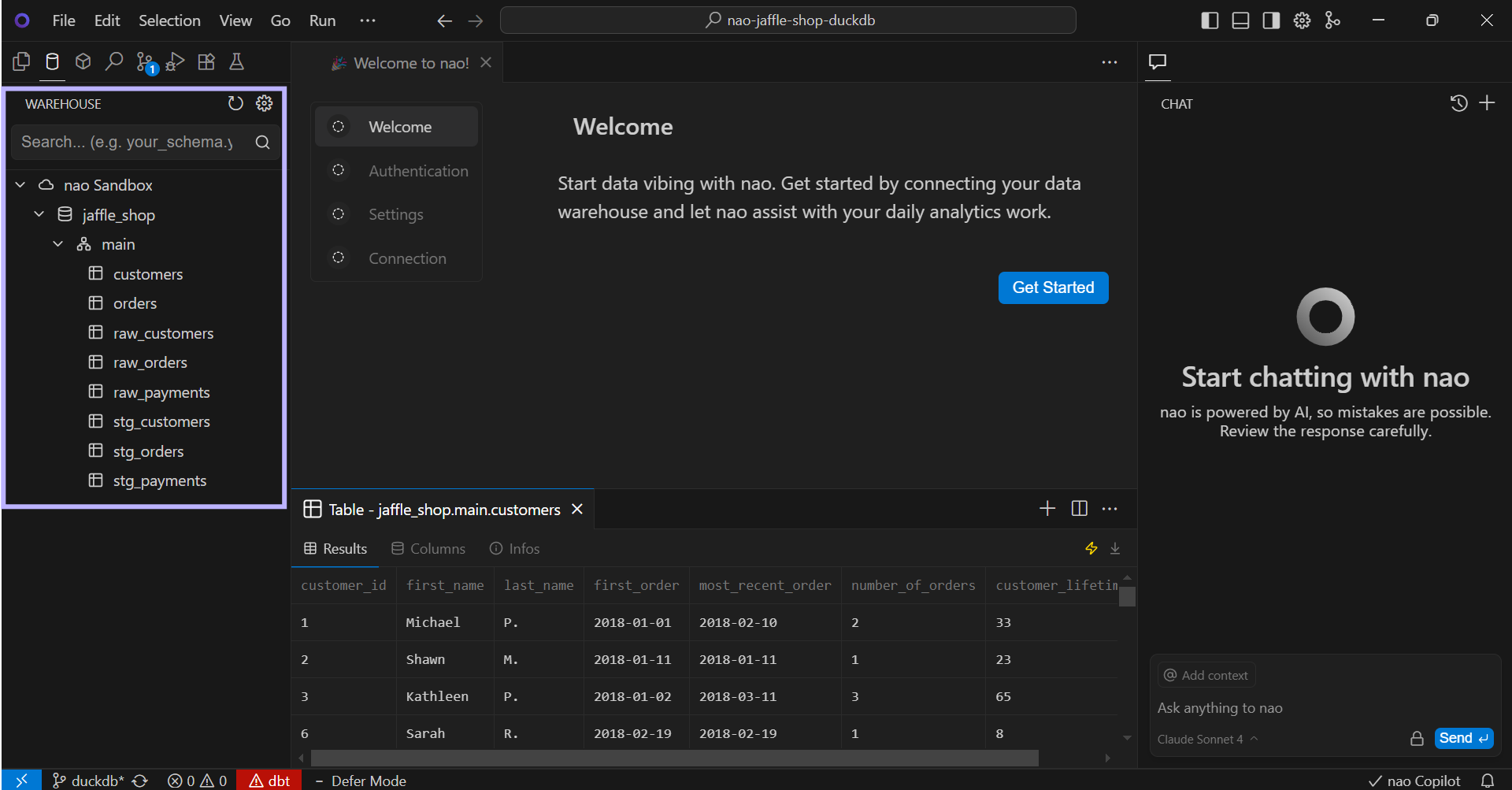 Explore sample data