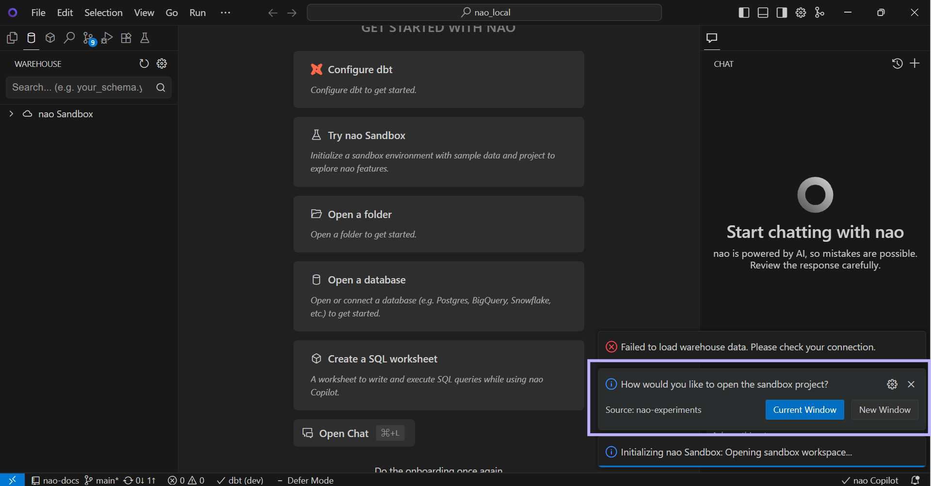 Click Try with Sandbox