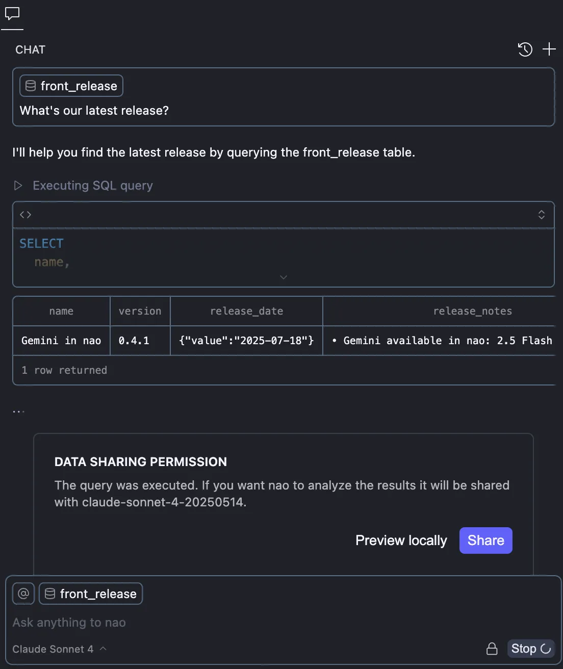 Data sharing options